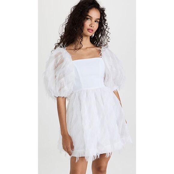 Black Halo Pepper Mini Dress White in Size 4 - Picture 1 of 10